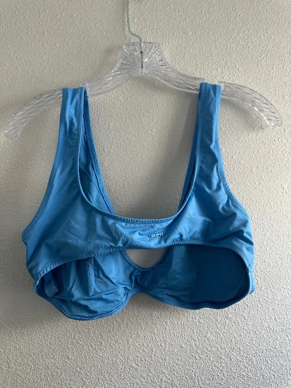 SKIMS Signature Swim Plunge Bikini Top in Blue